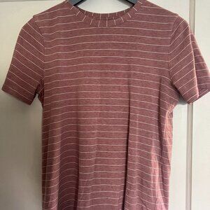 Lululemon Heathered Salmon White Stripe Shirt